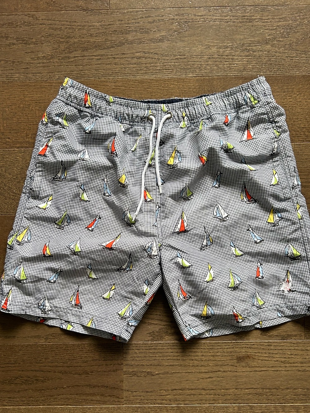 ⛵ Polo Ralph Lauren Gingham Sailboat Preppy Swim Trunks Medium